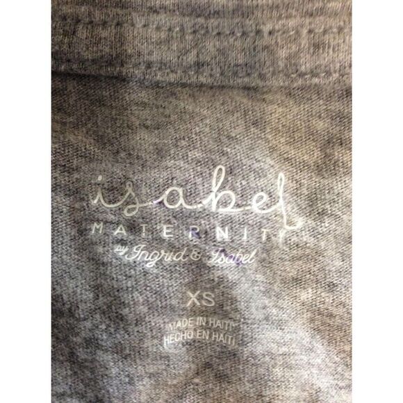 Isabel Maternity Women Short Sleeve Tee V Neck XS Gray - Picture 3 of 3